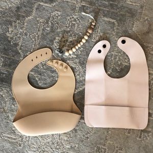Baby Girl Bibs and Pacifier Holder